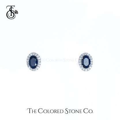 Eden Earrings - Natural Blue Sapphire (Glass Filled)