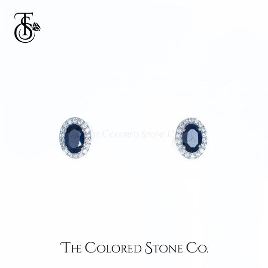 Eden Earrings - Natural Blue Sapphire (Glass Filled)