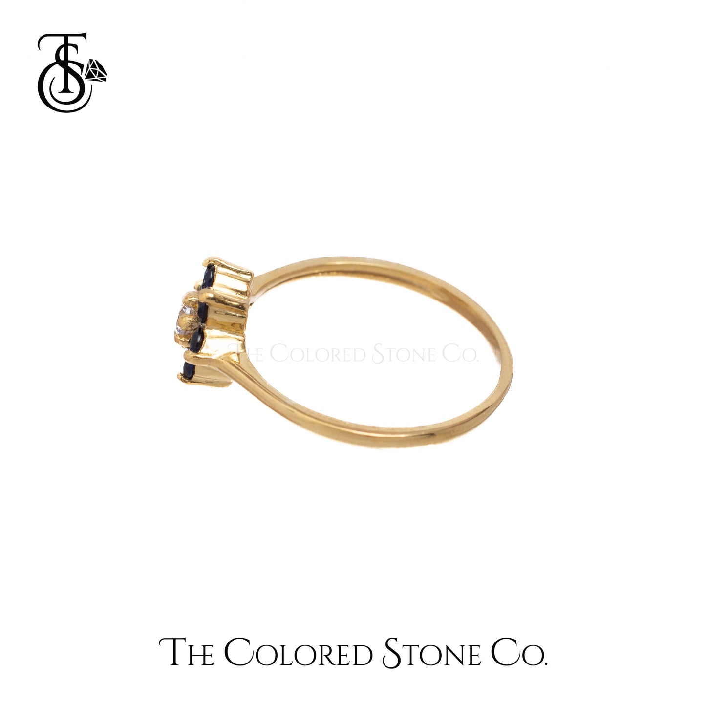 Flora Ring - 18K YG - Natural Blue Sapphire & Natural Diamonds