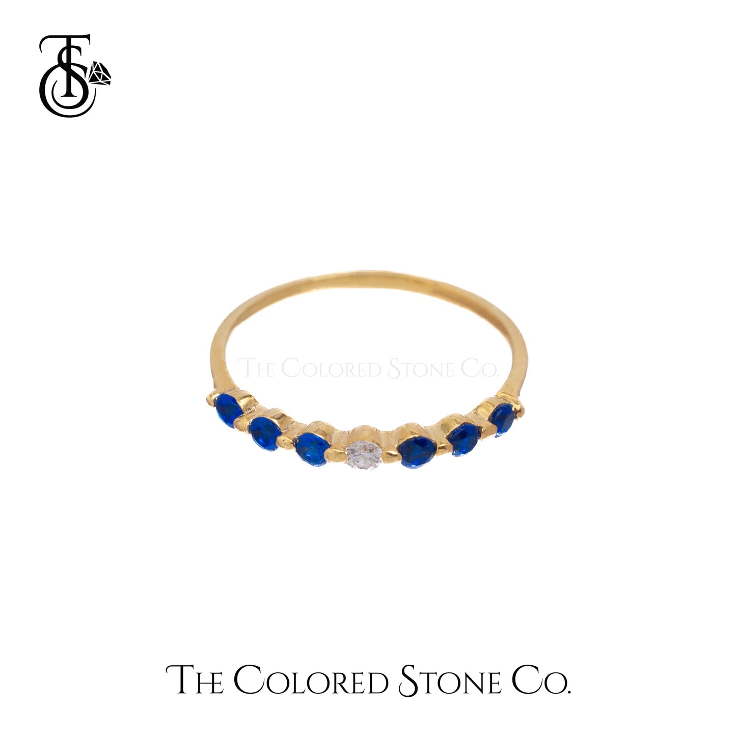 Spark Ring - 18K YG - Natural Blue Sapphire & Natural Diamonds