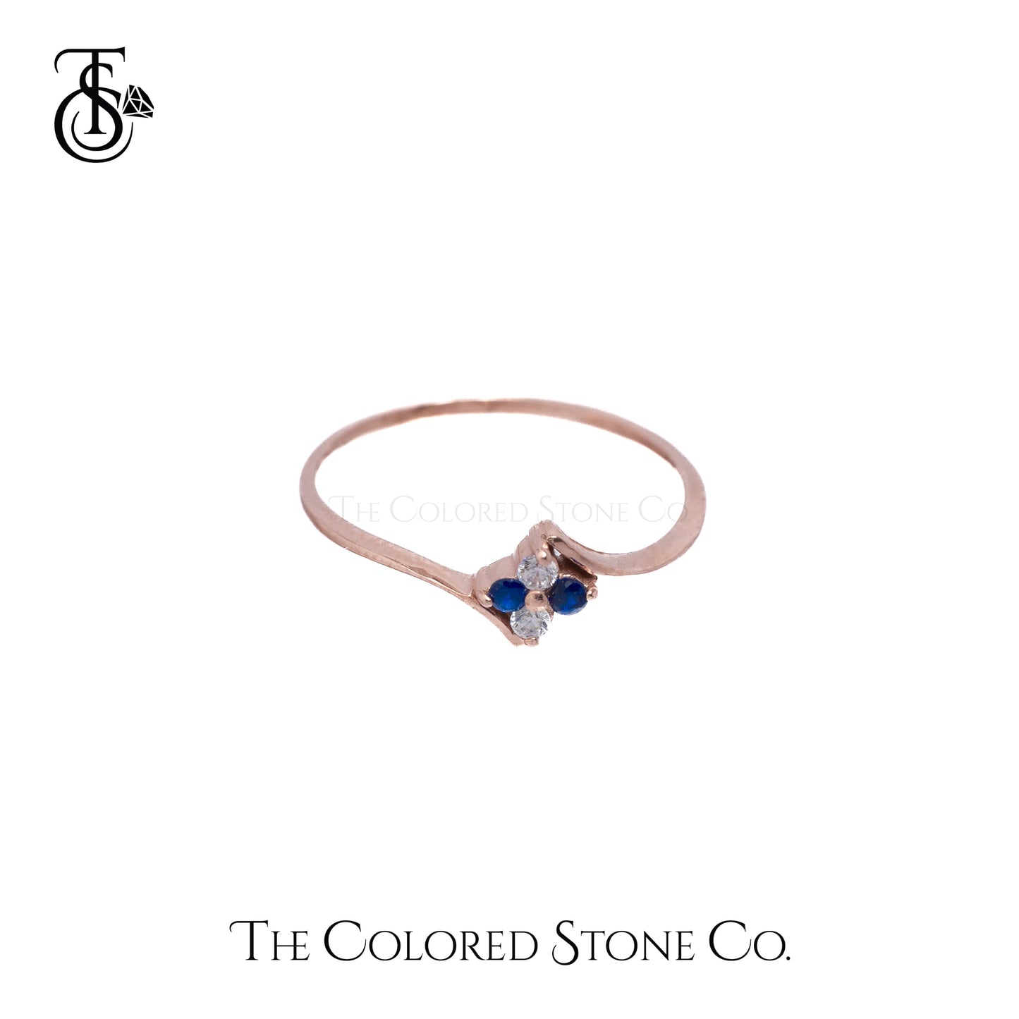 Starlace Ring - 18K RG - Natural Blue Sapphire & Natural Diamonds