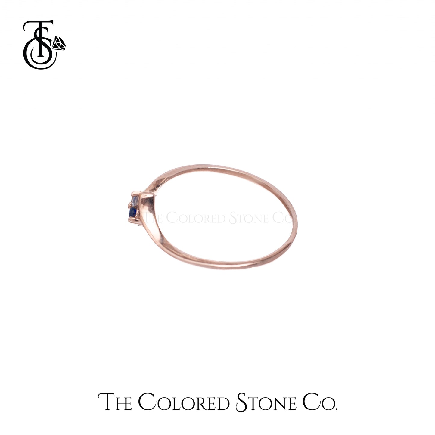 Starlace Ring - 18K RG - Natural Blue Sapphire & Natural Diamonds