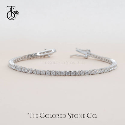 Classic Tennis Bracelet - Round 2mm - American Diamond