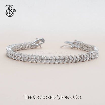Chevroné Bracelet - Tennis Bracelet - American Diamond