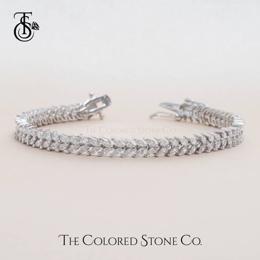 Chevroné Bracelet - Tennis Bracelet - American Diamond