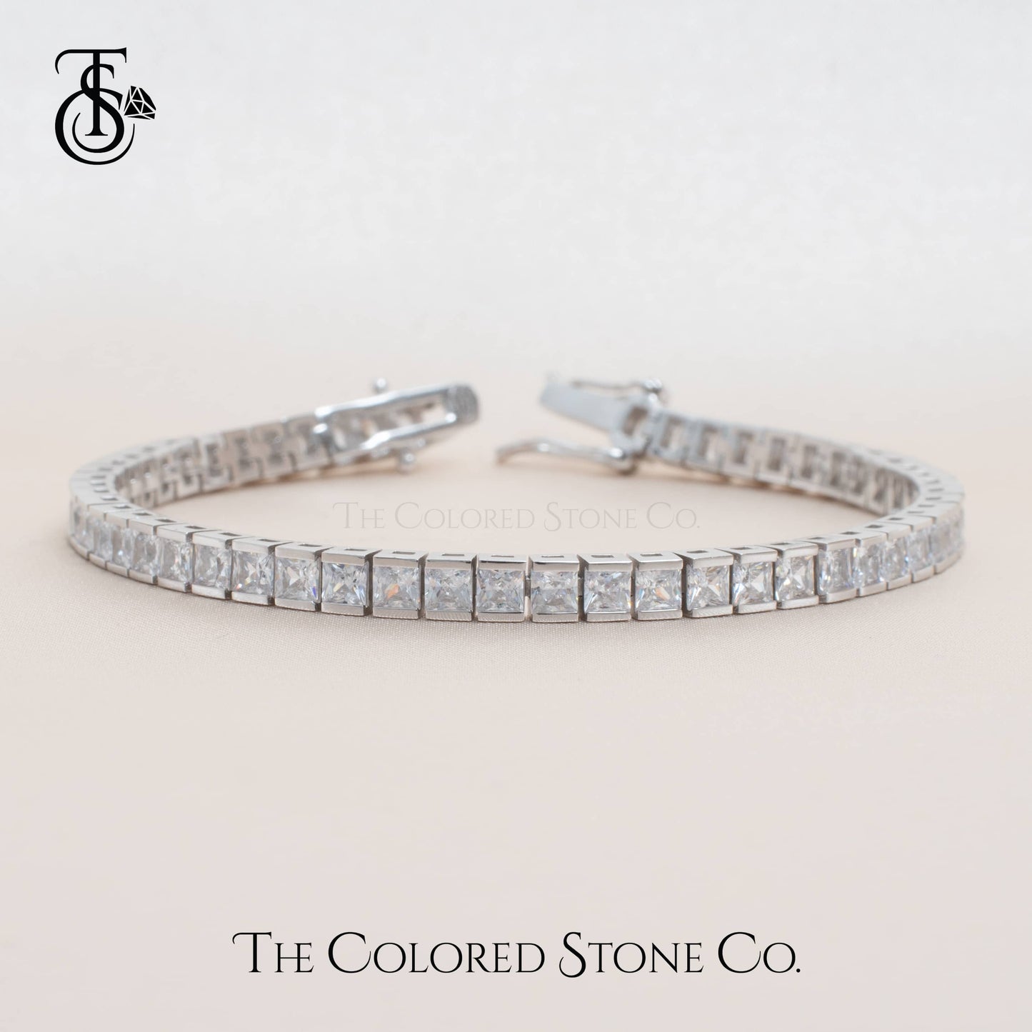 Tennis Bracelet - Princess Cut - American Diamond