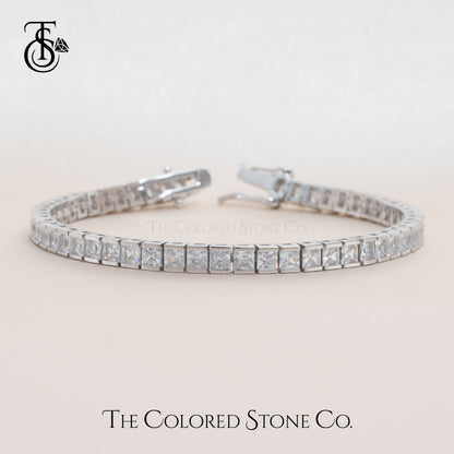 Tennis Bracelet - Princess Cut - American Diamond