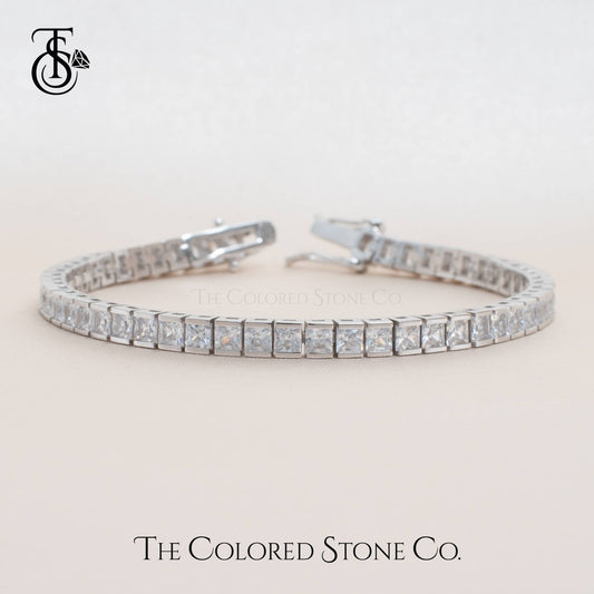 Tennis Bracelet - Princess Cut - American Diamond