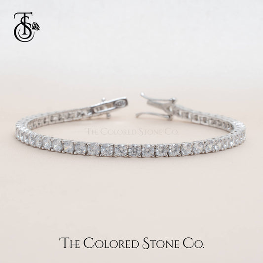 Classic Tennis Bracelet - Round 3mm - American Diamond