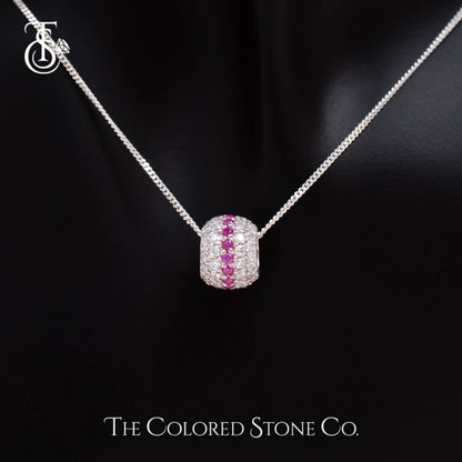 Mini Echo Pendant - Lab Ruby & American Diamond