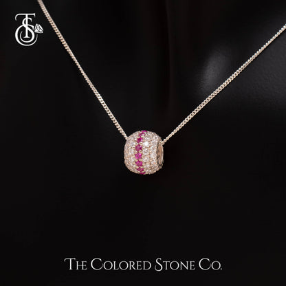 Mini Echo Pendant - Lab Ruby & American Diamond