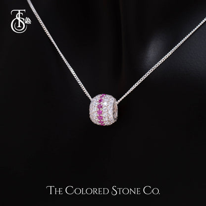 Mini Echo Pendant - Lab Ruby & American Diamond